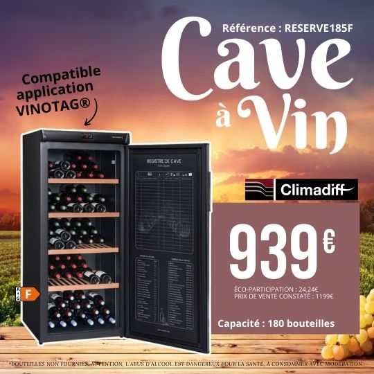 Cave à vin RESERVE185F Climadiff pas cher